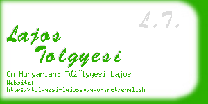 lajos tolgyesi business card